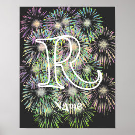 Benutzerdefinierte Monogramm Anfangsbuchstabe Name Poster