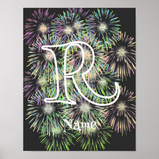 Benutzerdefinierte Monogramm Anfangsbuchstabe Name Poster (Vorne)