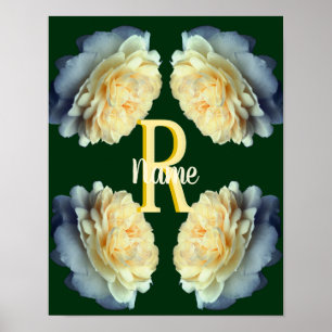 Benutzerdefinierte Monogramm Anfangsbuchstabe Name Poster