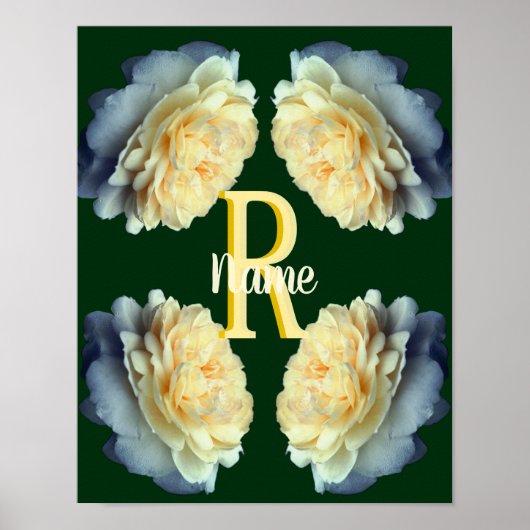 Benutzerdefinierte Monogramm Anfangsbuchstabe Name Poster (Vorne)