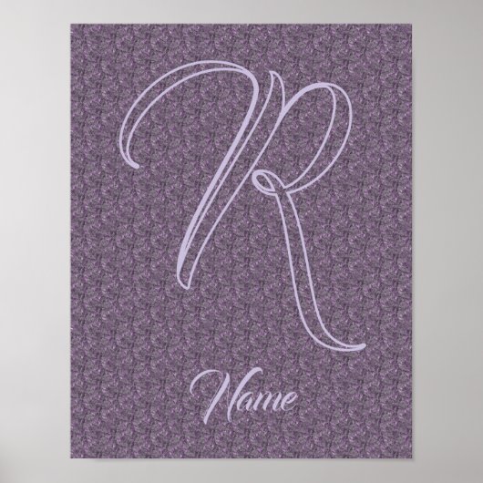 Benutzerdefinierte Monogramm Anfangsbuchstabe Name Poster (Vorne)