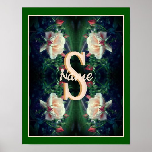 Benutzerdefinierte Monogramm Anfangsbuchstabe Name Poster (Vorne)