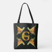 Benutzerdefinierte Monogramm Anfangsbuchstabe Name Tasche (Rückseite)