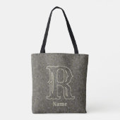 Benutzerdefinierte Monogramm Anfangsbuchstabe Name Tasche (Rückseite)
