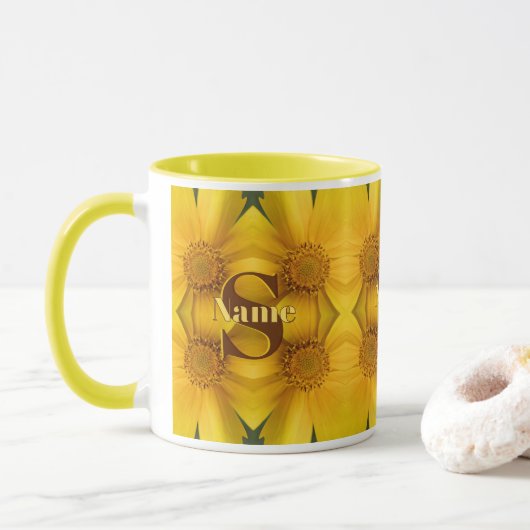 Benutzerdefinierte Monogramm Anfangsbuchstabe Name Tasse (Mit Donut)