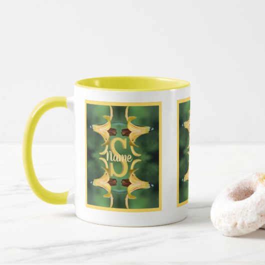 Benutzerdefinierte Monogramm Anfangsbuchstabe Name Tasse (Mit Donut)