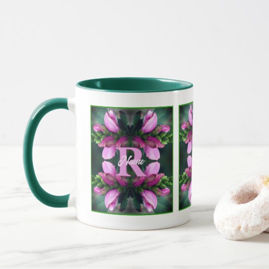 Benutzerdefinierte Monogramm Anfangsbuchstabe Name Tasse (Mit Donut)