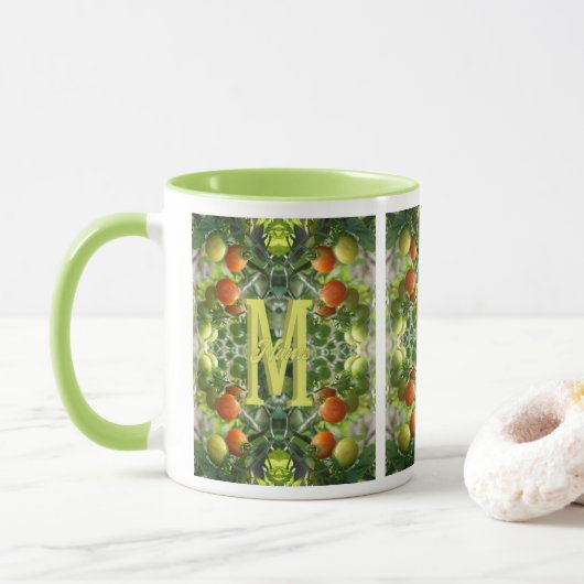 Benutzerdefinierte Monogramm Anfangsbuchstabe Name Tasse (Mit Donut)