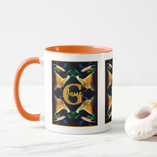 Benutzerdefinierte Monogramm Anfangsbuchstabe Name Tasse (Mit Donut)
