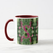 Benutzerdefinierte Monogramm Anfangsname Kiefernza Tasse (Links)