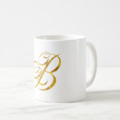 Benutzerdefinierte Monogramm-B-Imitat Gold Foil Mo Kaffeetasse (VorderseiteRechts)