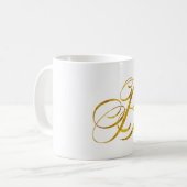Benutzerdefinierte Monogramm-B-Imitat Gold Foil Mo Kaffeetasse (Vorderseite Links)