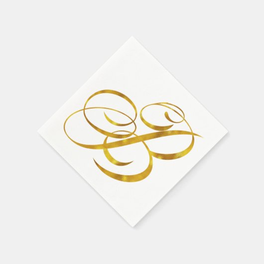 Benutzerdefinierte Monogramm-B-Imitate Gold Foil M Serviette (Ecke)