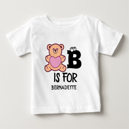 Benutzerdefinierte Monogramm B ist für ein lustige Baby T-shirt (Vorderseite)