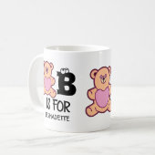 Benutzerdefinierte Monogramm B ist für ein lustige Kaffeetasse (Vorderseite Links)