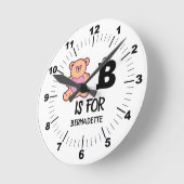 Benutzerdefinierte Monogramm B ist für ein lustige Runde Wanduhr (Winkel)