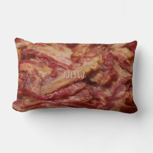 Benutzerdefinierte Monogramm BACON-Wurfkissen Lendenkissen