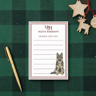 Benutzerdefinierte Monogramm Deutsche Schäferhund  Post-it Klebezettel