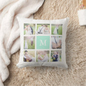 Benutzerdefinierte Monogramm einfache weiße Quadra Kissen (Decke)