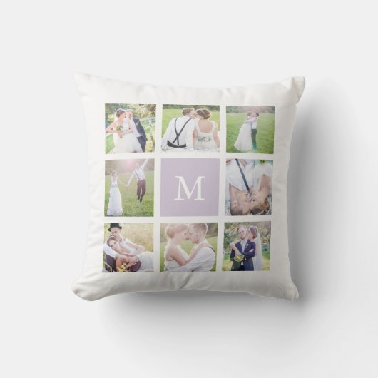 Benutzerdefinierte Monogramm einfache weiße Quadra Kissen (Vorderseite)