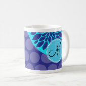 Benutzerdefinierte Monogramm erste Aquamarine Lila Kaffeetasse (VorderseiteRechts)