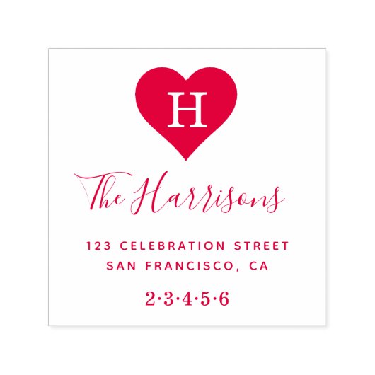 Benutzerdefinierte Monogramm, Familienname und Rüc Permastempel (Design)