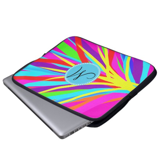 Benutzerdefinierte monogramm-Farbpinselstriche (Vi Laptopschutzhülle (Vorne Knopf)