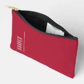 Benutzerdefinierte Monogramm, festliche rote Weihn Zubehörtasche (Offen)