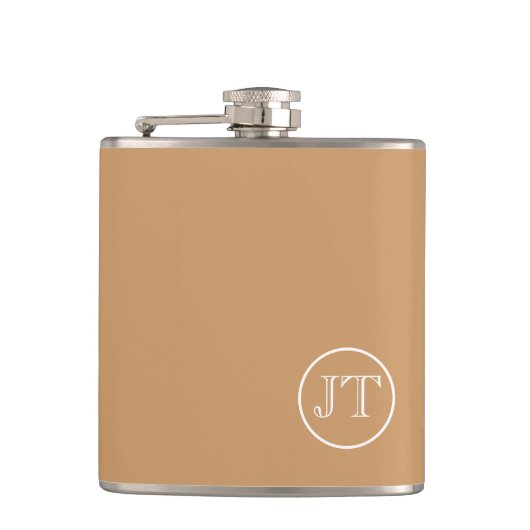 Benutzerdefinierte Monogramm-Flasche Flachmann (Vorderseite)