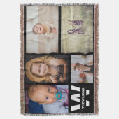 Benutzerdefinierte Monogramm-Fotos für Schwarzweiß Decke (Vorderseite Vertikal)