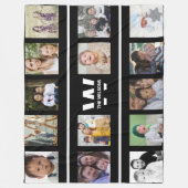 Benutzerdefinierte Monogramm-Fotos für Schwarzweiß Fleecedecke (Vorderseite)