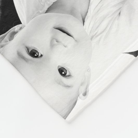 Benutzerdefinierte Monogramm-Fotos für Schwarzweiß Fleecedecke (Ecke)