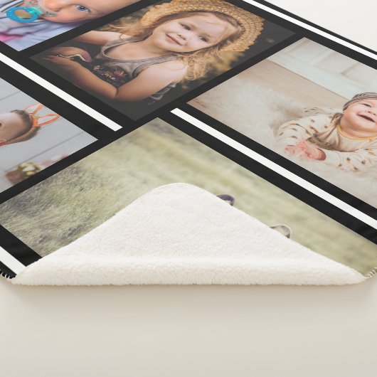 Benutzerdefinierte Monogramm-Fotos für Schwarzweiß Sherpadecke (3/4)