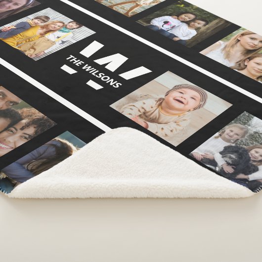 Benutzerdefinierte Monogramm-Fotos für Schwarzweiß Sherpadecke (3/4)