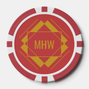 Benutzerdefinierte Monogramm-Geometrie-Muster Poke Pokerchips