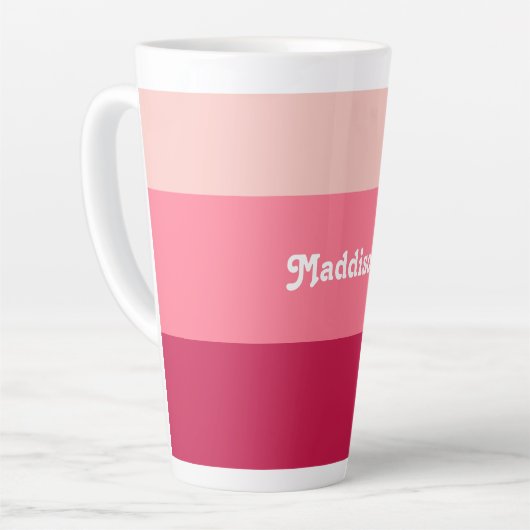 Benutzerdefinierte Monogramm, hellrosa Retrotypogr Milchtasse (Linke Ecke)