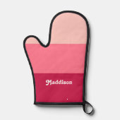 Benutzerdefinierte Monogramm, hellrosa Retrotypogr Ofenhandschuh (Vorderseite)