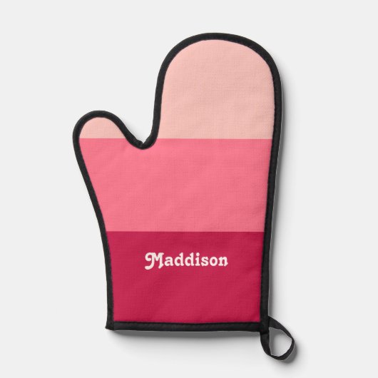 Benutzerdefinierte Monogramm, hellrosa Retrotypogr Ofenhandschuh (Vorderseite)