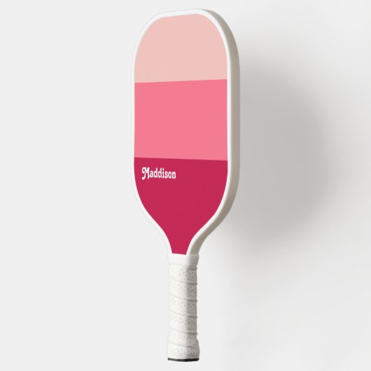 Benutzerdefinierte Monogramm, hellrosa Retrotypogr Pickleball Schläger (Links)
