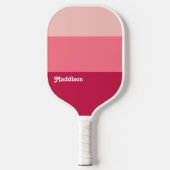 Benutzerdefinierte Monogramm, hellrosa Retrotypogr Pickleball Schläger (Vorderseite)