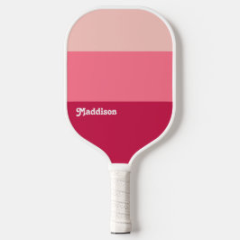 Benutzerdefinierte Monogramm, hellrosa Retrotypogr Pickleball Schläger