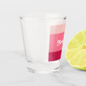 Benutzerdefinierte Monogramm, hellrosa Retrotypogr Schnapsglas (Links)