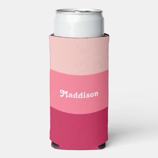 Benutzerdefinierte Monogramm, hellrosa Retrotypogr Selters Dosenkühler (Seltzer Vorderseite)