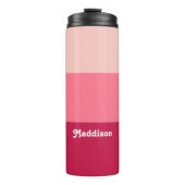 Benutzerdefinierte Monogramm, hellrosa Retrotypogr Thermosbecher (Vorderseite)