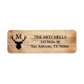 Benutzerdefinierte Monogramm-Hirsch-Rücksendeadres (Vorne)