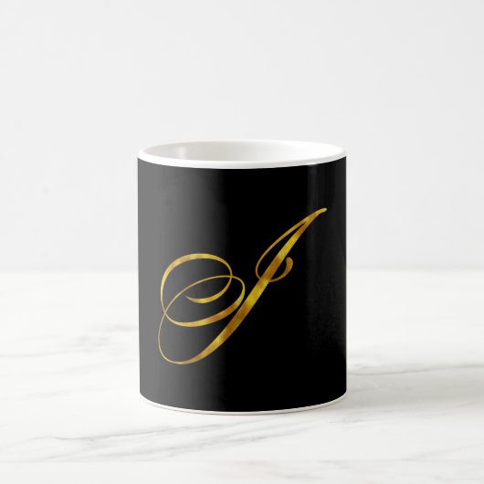 Benutzerdefinierte Monogramm-I-Imitat Gold Foil Mo Kaffeetasse (Mittel)