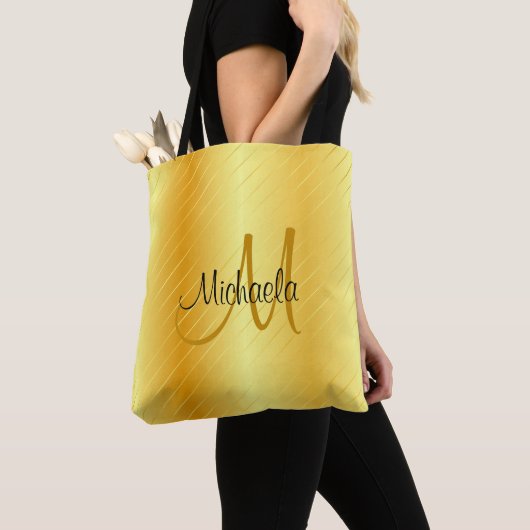 Benutzerdefinierte Monogramm-Imitat Gold Moderne e Tasche (Von Nahem)