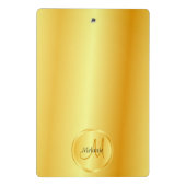Benutzerdefinierte Monogramm-Imitate Gold-Elegante Mini Klemmbrett (Rückseite)