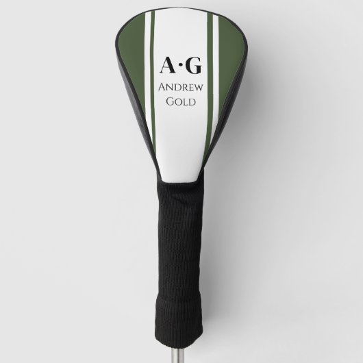 Benutzerdefinierte Monogramm-Initialen - grün Golf Headcover (Vorderseite)