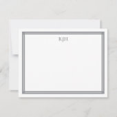 Benutzerdefinierte Monogramm-Initialen mit grauer  Mitteilungskarte (Vorderseite)